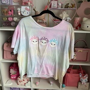 Pastel Mushroom Crop Top Size XL